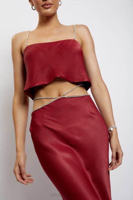 Kleidung Meshki Dayana-Maxirock mit Diamantbesatz Wein 2F8B1383