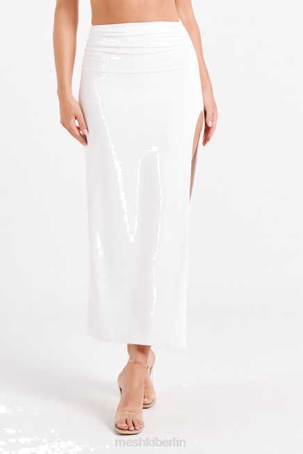 Kleidung Meshki Emma Maxirock aus recyceltem Nylon Weiß 2F8B1246