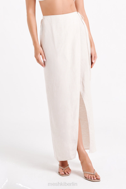 Kleidung Meshki Fatima-Wickel-Maxirock aus Leinen natürlich 2F8B1234