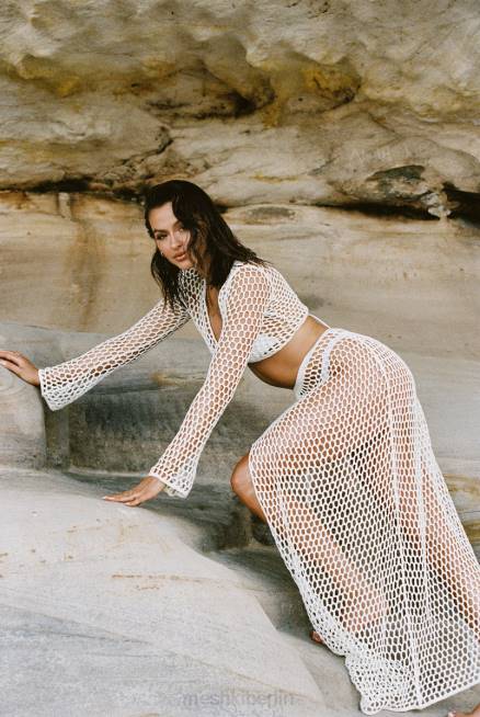 Kleidung Meshki Hallie – Häkel-Maxirock zum Binden Weiß 2F8B1537