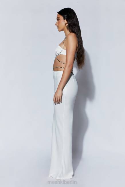 Kleidung Meshki Havva Maxirock mit Diamantbesatz Weiß 2F8B1562