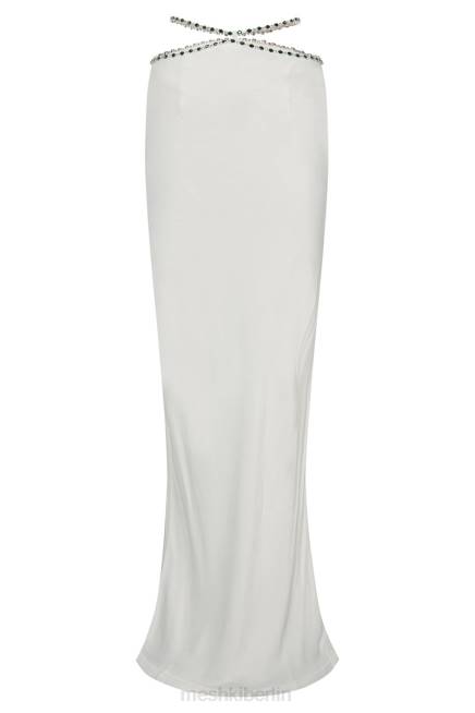 Kleidung Meshki Havva Maxirock mit Diamantbesatz Weiß 2F8B1562