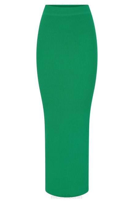 Kleidung Meshki Kaesha geteilter Maxi-Strickrock Grün 2F8B1534
