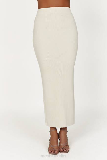 Kleidung Meshki Kaesha geteilter Maxi-Strickrock Knochen 2F8B1272