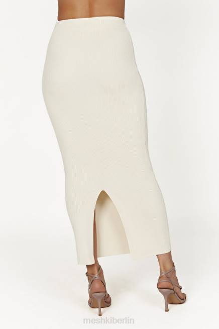 Kleidung Meshki Kaesha geteilter Maxi-Strickrock Knochen 2F8B1272