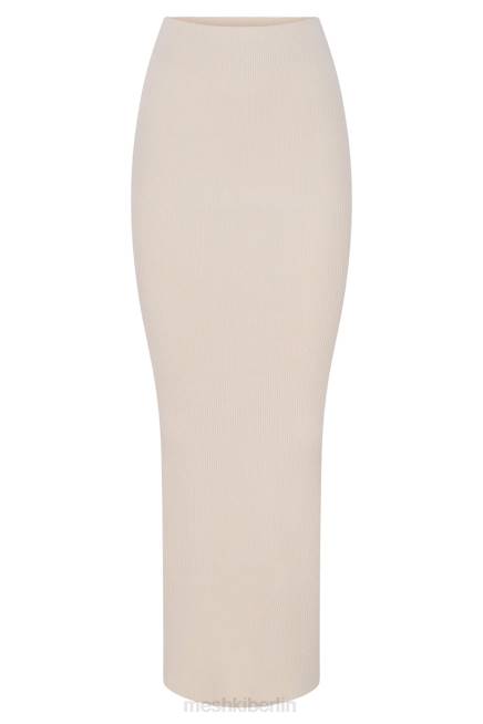 Kleidung Meshki Kaesha geteilter Maxi-Strickrock Knochen 2F8B1272