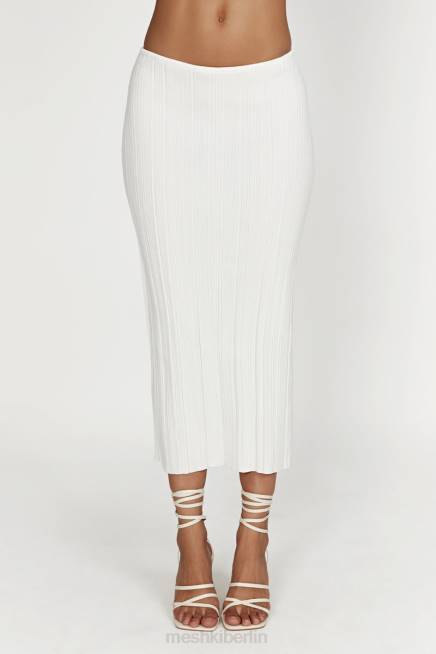 Kleidung Meshki Kennedy-Strickrock mit niedrigem Bund cremefarben 2F8B1612