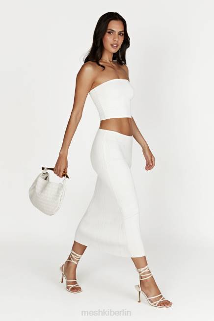 Kleidung Meshki Kennedy-Strickrock mit niedrigem Bund cremefarben 2F8B1612