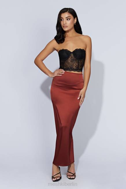 Kleidung Meshki Mariah Maxi-Satinrock Kirschschokolade 2F8B1471
