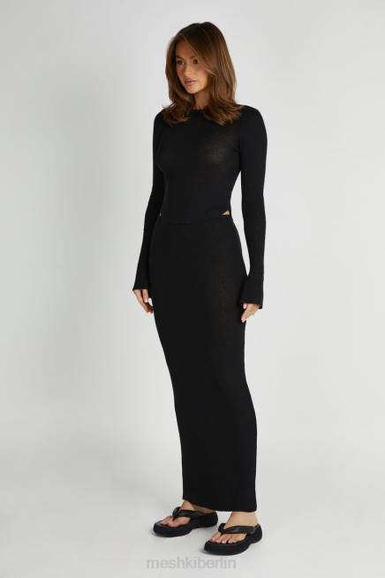 Kleidung Meshki Maribelle-Strick-Maxirock Schwarz 2F8B1288