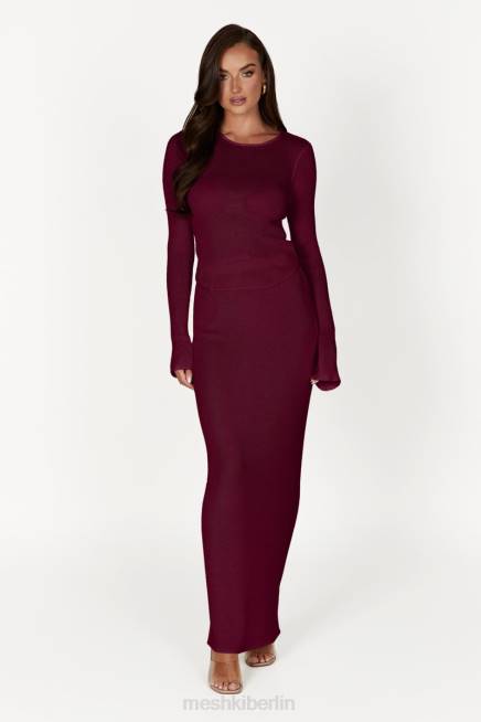 Kleidung Meshki Maribelle-Strick-Maxirock Wein 2F8B1371