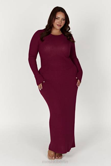 Kleidung Meshki Maribelle-Strick-Maxirock Wein 2F8B1371