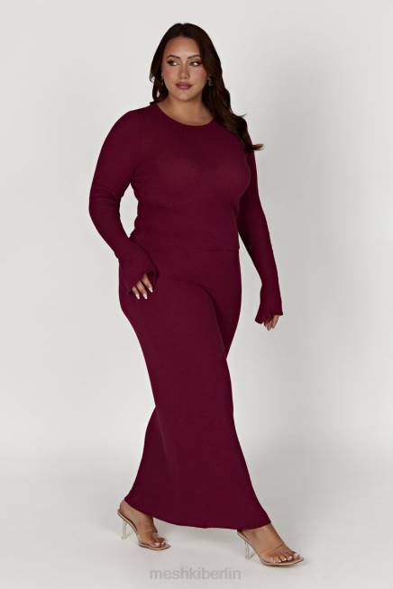 Kleidung Meshki Maribelle-Strick-Maxirock Wein 2F8B1371