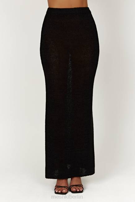 Kleidung Meshki Mary-Strick-Maxirock Schwarz 2F8B1360