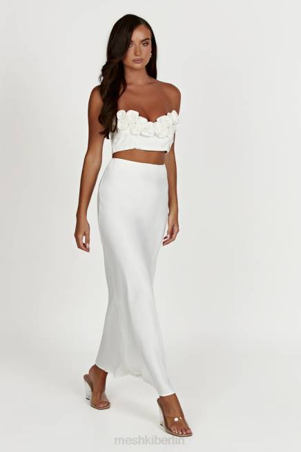 Kleidung Meshki Missy Maxi-Satinrock Weiß 2F8B1265
