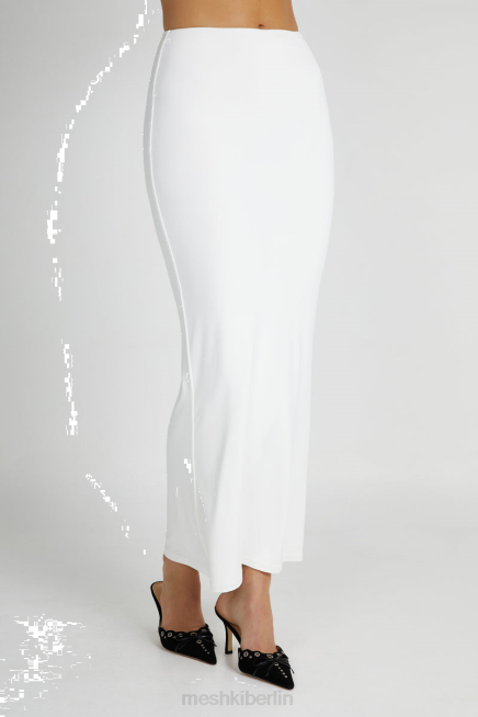 Kleidung Meshki Olympia-Fischschwanz-Maxirock aus recyceltem Nylon Weiß 2F8B1259