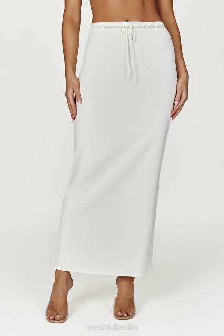 Kleidung Meshki Penelope Pointelle-Strick-Maxirock Weiß 2F8B1425