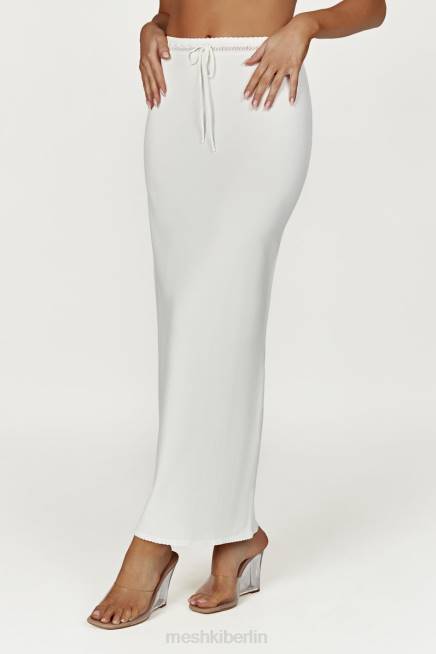 Kleidung Meshki Penelope Pointelle-Strick-Maxirock Weiß 2F8B1425