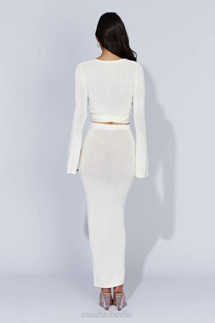 Kleidung Meshki Petra-Strick-Maxirock mit Schlitz cremefarben 2F8B1535