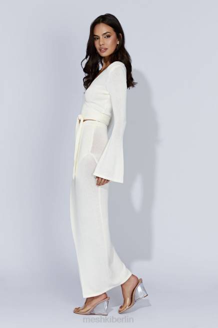 Kleidung Meshki Petra-Strick-Maxirock mit Schlitz cremefarben 2F8B1535