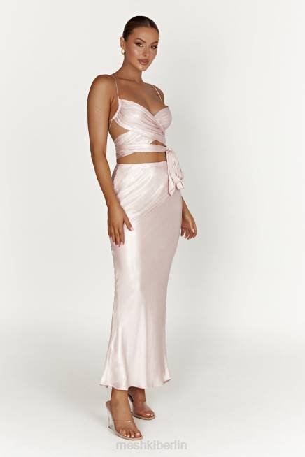 Kleidung Meshki Raine Maxirock aus Satin erröten rosa 2F8B1433