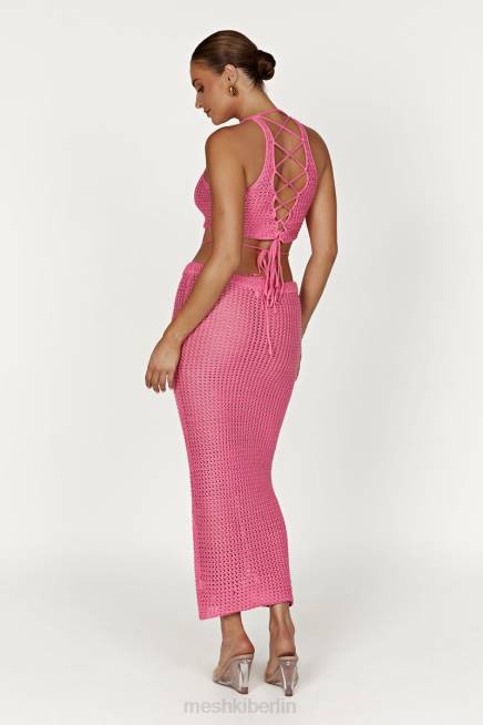 Kleidung Meshki Raquel Häkel-Maxirock Kaugummirosa 2F8B1528