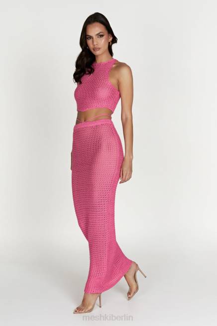 Kleidung Meshki Raquel Häkel-Maxirock Kaugummirosa 2F8B1528