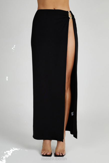 Kleidung Meshki Suri anschmiegsamer Maxirock mit Hardware Schwarz 2F8B1256