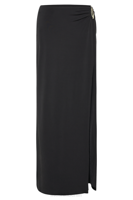 Kleidung Meshki Suri anschmiegsamer Maxirock mit Hardware Schwarz 2F8B1256