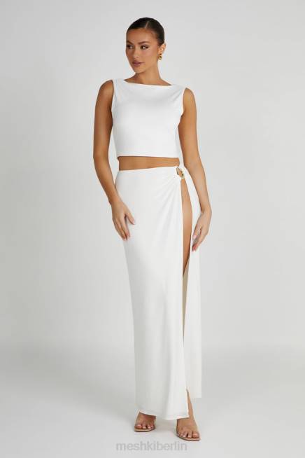 Kleidung Meshki Suri anschmiegsamer Maxirock mit Hardware Weiß 2F8B1255