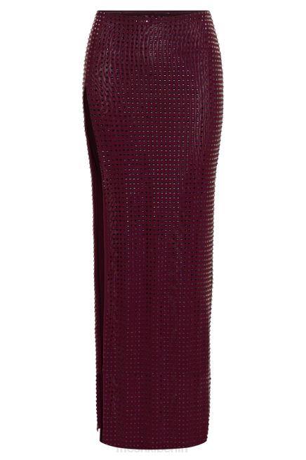 Kleidung Meshki ellery quadratischer Maxirock mit Strassbesatz Beere 2F8B1257