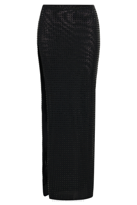 Kleidung Meshki ellery quadratischer Maxirock mit Strassbesatz Schwarz 2F8B1278