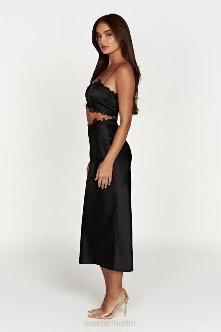 Kleidung Meshki Anika Midirock mit Spitze Schwarz 2F8B1397