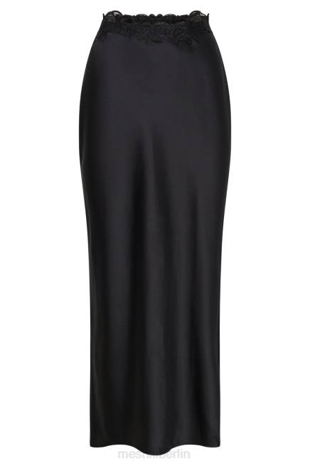 Kleidung Meshki Anika Midirock mit Spitze Schwarz 2F8B1397