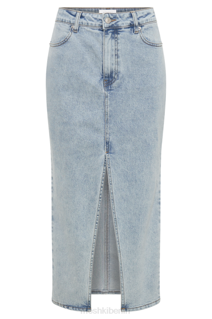 Kleidung Meshki Midirock aus Akazien-Denim hellblau 2F8B1264