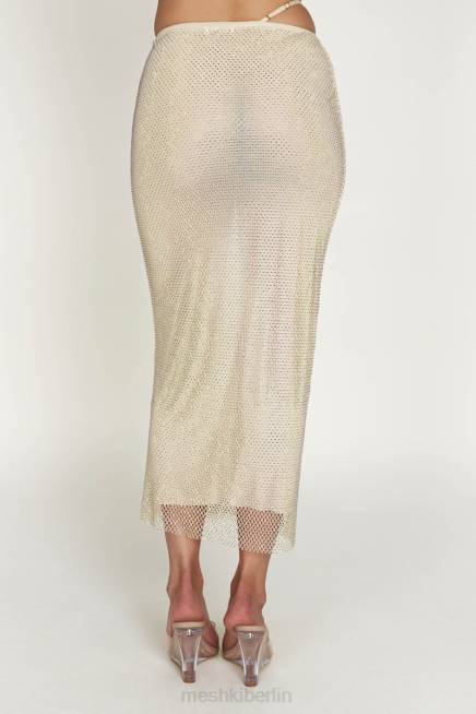 Kleidung Meshki Rayne-Mesh-Strass-Midirock Creme 2F8B1378