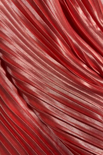 Kleidung Meshki Shirin plissierter Midirock aus Satin Rosenwasser 2F8B1507