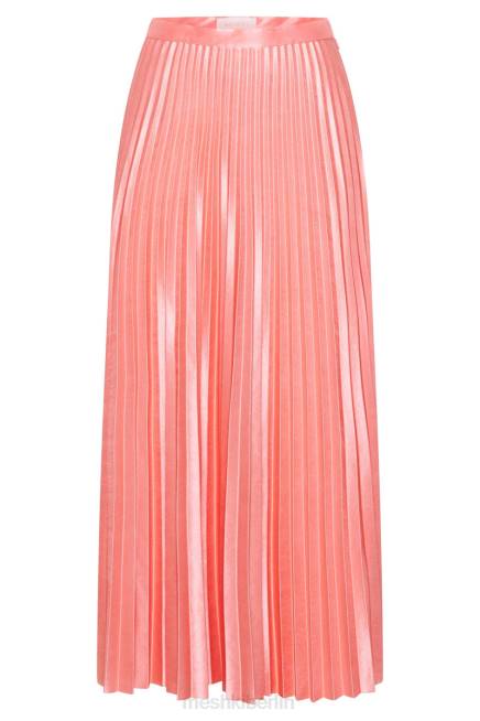 Kleidung Meshki Shirin plissierter Midirock aus Satin Rosenwasser 2F8B1507