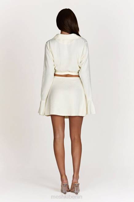 Kleidung Meshki Annalise Satin-Minirock in A-Linie Knochen 2F8B1545