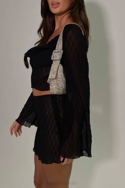 Kleidung Meshki Efeu-Minirock mit mittlerer Leibhöhe Schwarz 2F8B1531