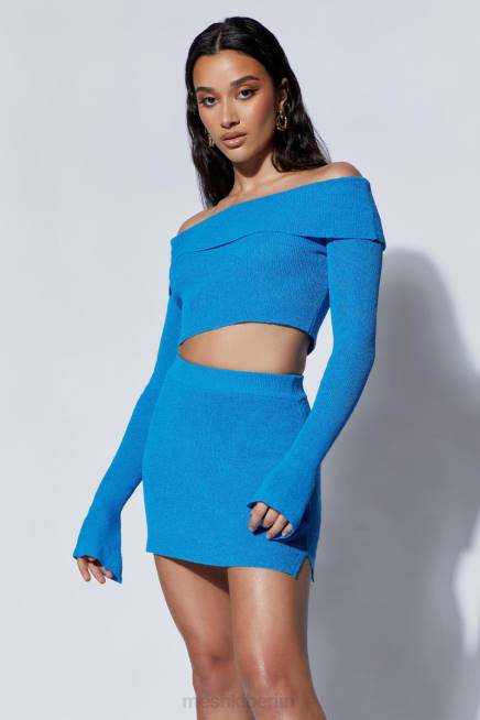 Kleidung Meshki Esme-Strick-Minirock azurblau 2F8B1337