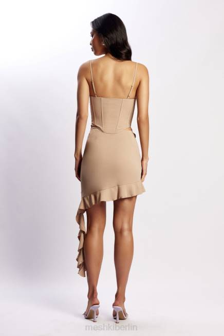 Kleidung Meshki Janice asymmetrischer Rock mit Rüschen Taupe 2F8B1555