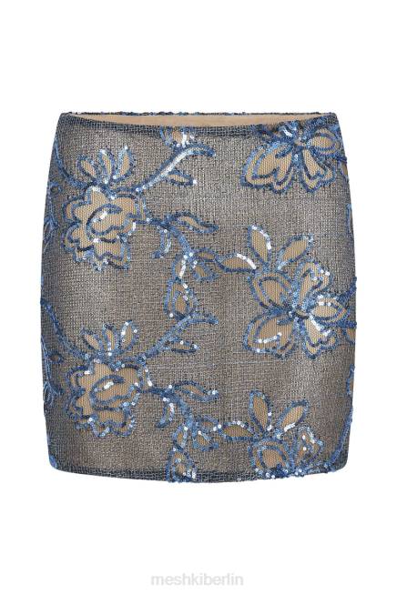 Kleidung Meshki Jessica Minirock mit seitlichem Schlitz und Pailletten Blau 2F8B1505