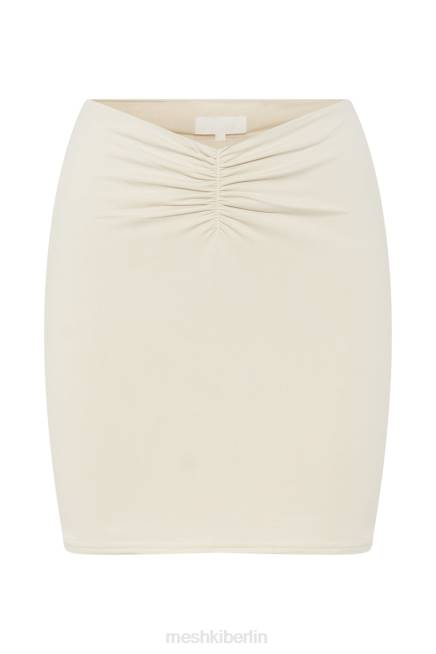 Kleidung Meshki Kara Minirock mit geraffter Vorderseite Creme 2F8B1477