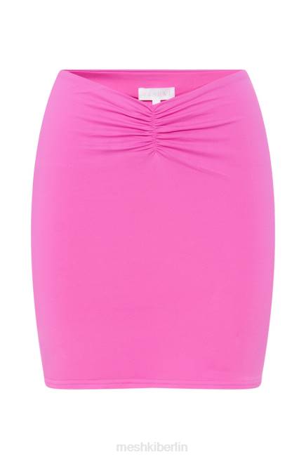 Kleidung Meshki Kara Minirock mit geraffter Vorderseite Kaugummirosa 2F8B1457