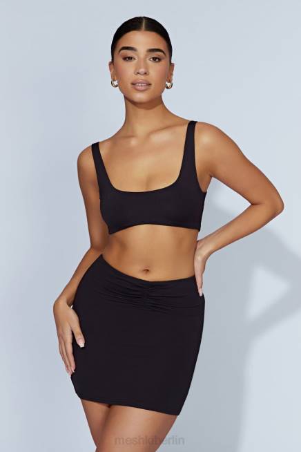 Kleidung Meshki Kara Minirock mit geraffter Vorderseite Schwarz 2F8B1560