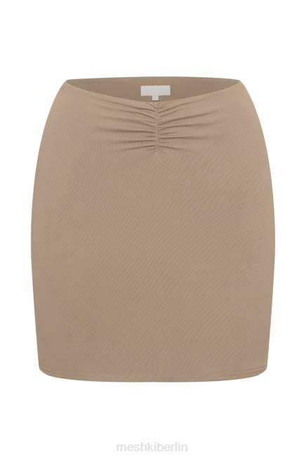 Kleidung Meshki Kara Minirock mit geraffter Vorderseite Taupe 2F8B1553
