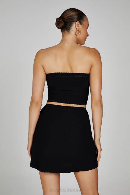 Kleidung Meshki Kyra Waffel-Minirock Schwarz 2F8B1285