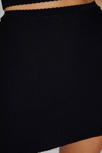 Kleidung Meshki Kyra Waffel-Minirock Schwarz 2F8B1285