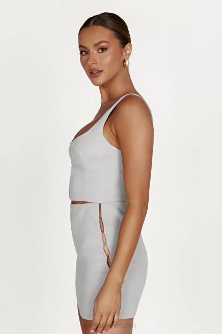 Kleidung Meshki Lainey Minirock mit Haken und Ösen grau 2F8B1346